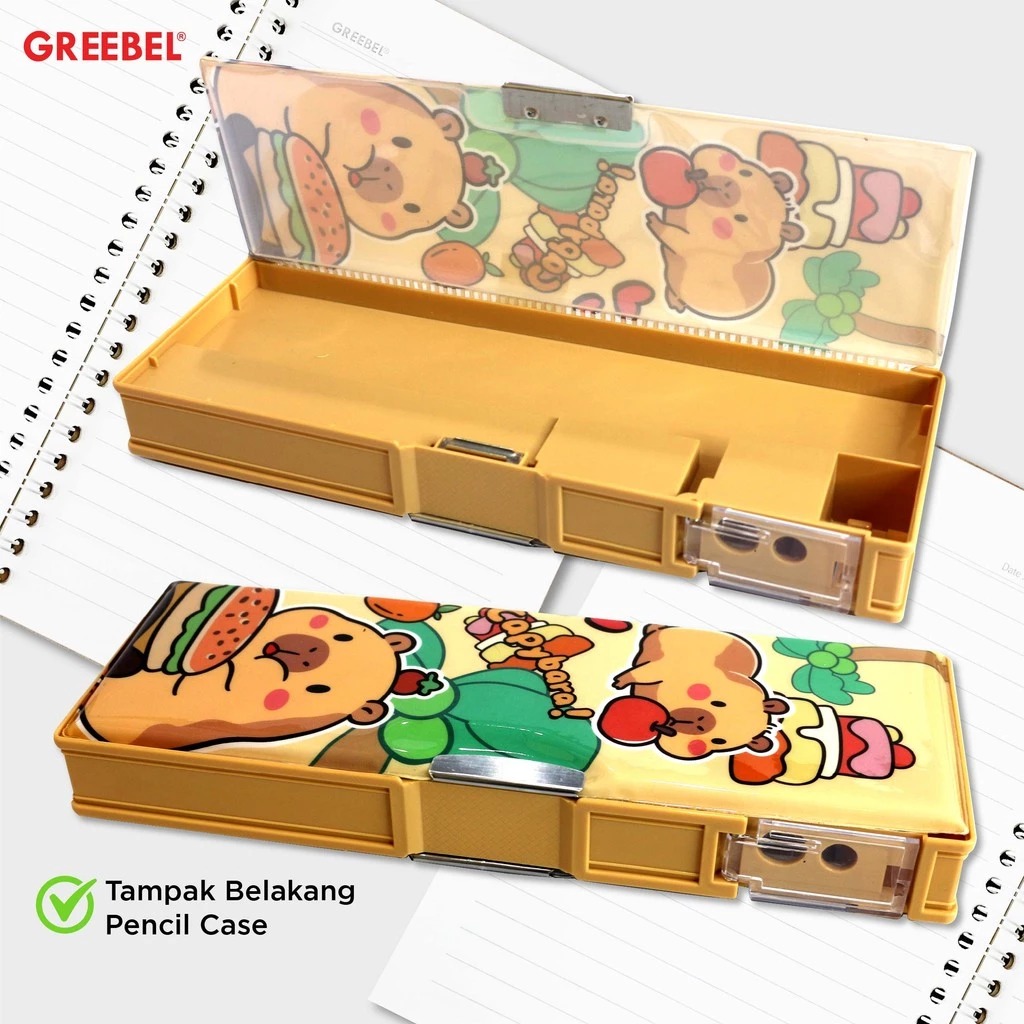 GREEBEL Magnet Pencil Case - (PC-81004) Tempat Pensil, Rautan Pensil, Lampu Belajar Mini