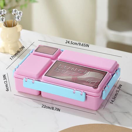 Lunch Box Bento 4 Sekat 1200ml + Free Sendok Garpu - PINK (5555) Lunch Box Bento 4 Sekat 1200ml + Free Sendok Garpu - PINK (5555)