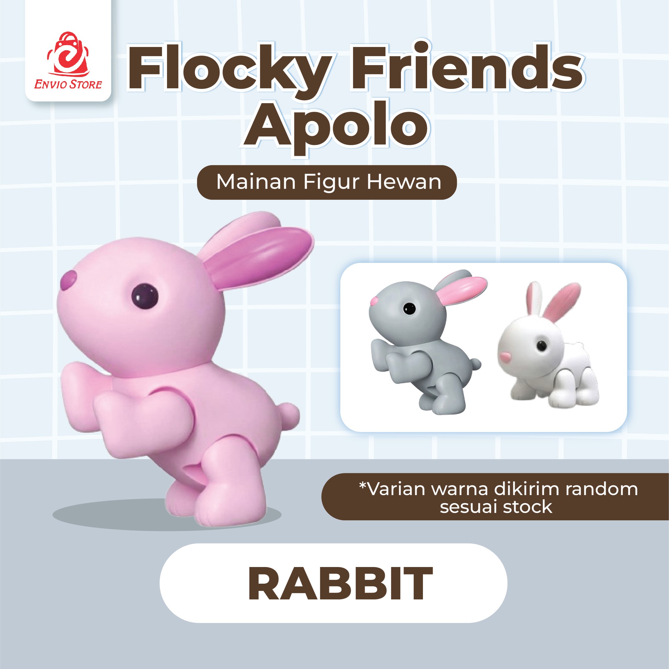 Flocky Friends Apolo - RABBIT (Mainan Figur Hewan Lucu)