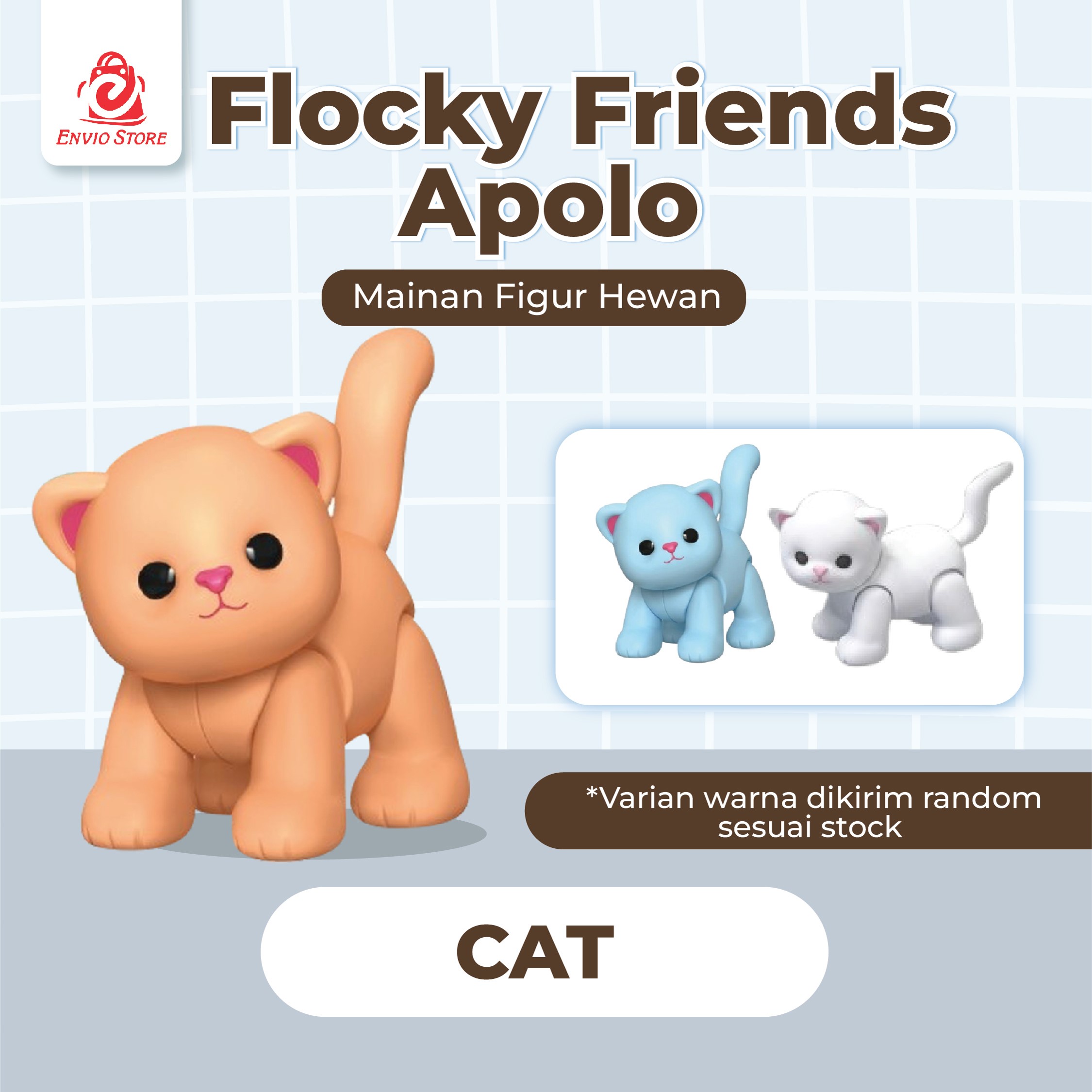 Flocky Friends Apolo - CAT (Mainan Figur Hewan Lucu)