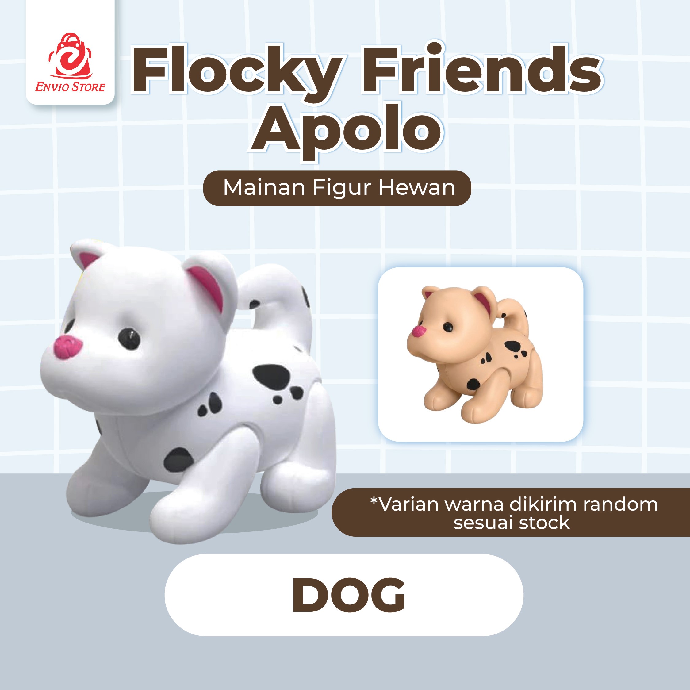 Flocky Friends Apolo - DOG (Mainan Figur Hewan Lucu)