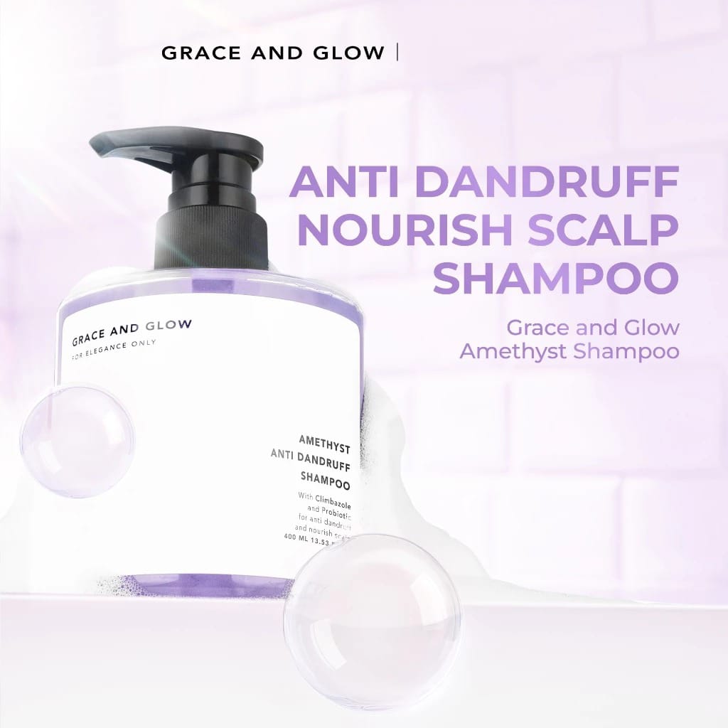 Grace and Glow Amethyst Dandruff and Nourish Care Shampoo 400ml Grace and Glow Amethyst Dandruff and Nourish Care Shampoo 400ml