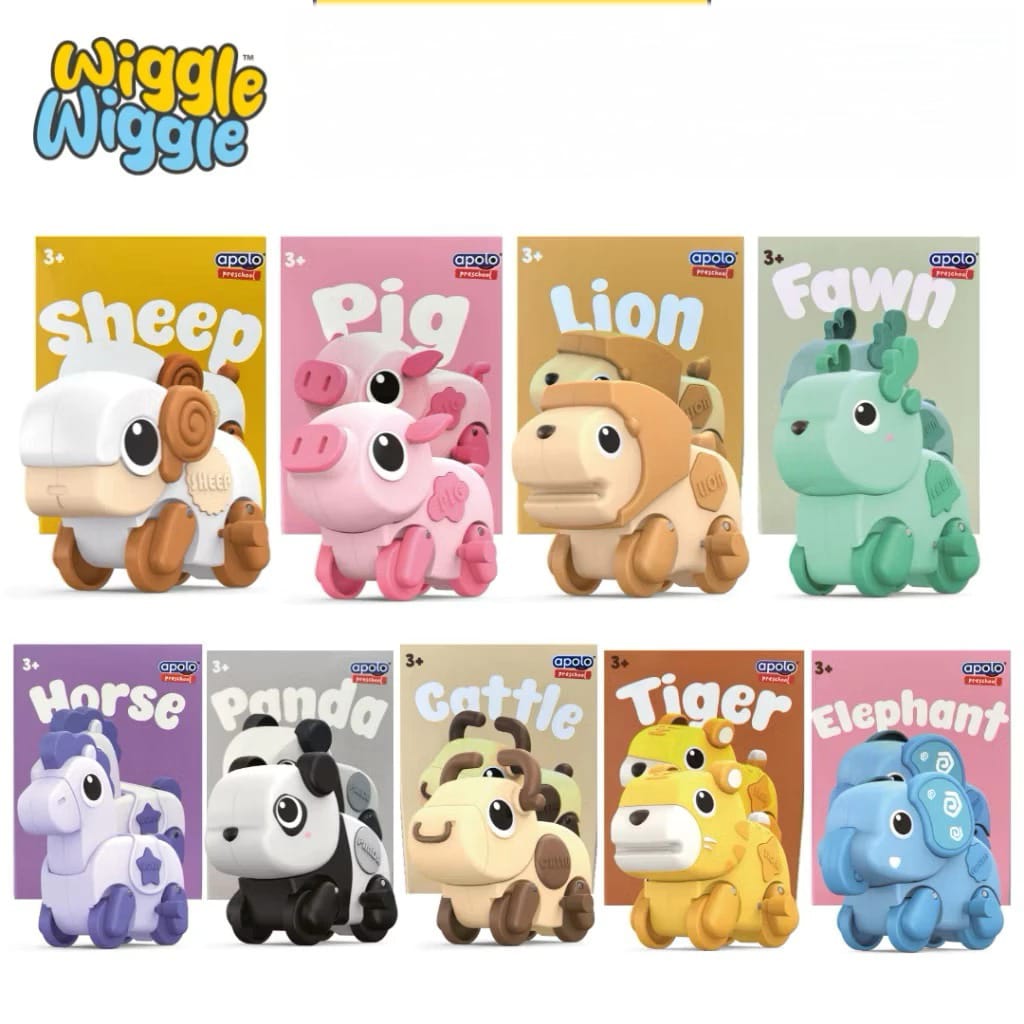 Mainan Anak Wiggle Wiggle Hewan Lucu - LION (Bisa Bergerak)