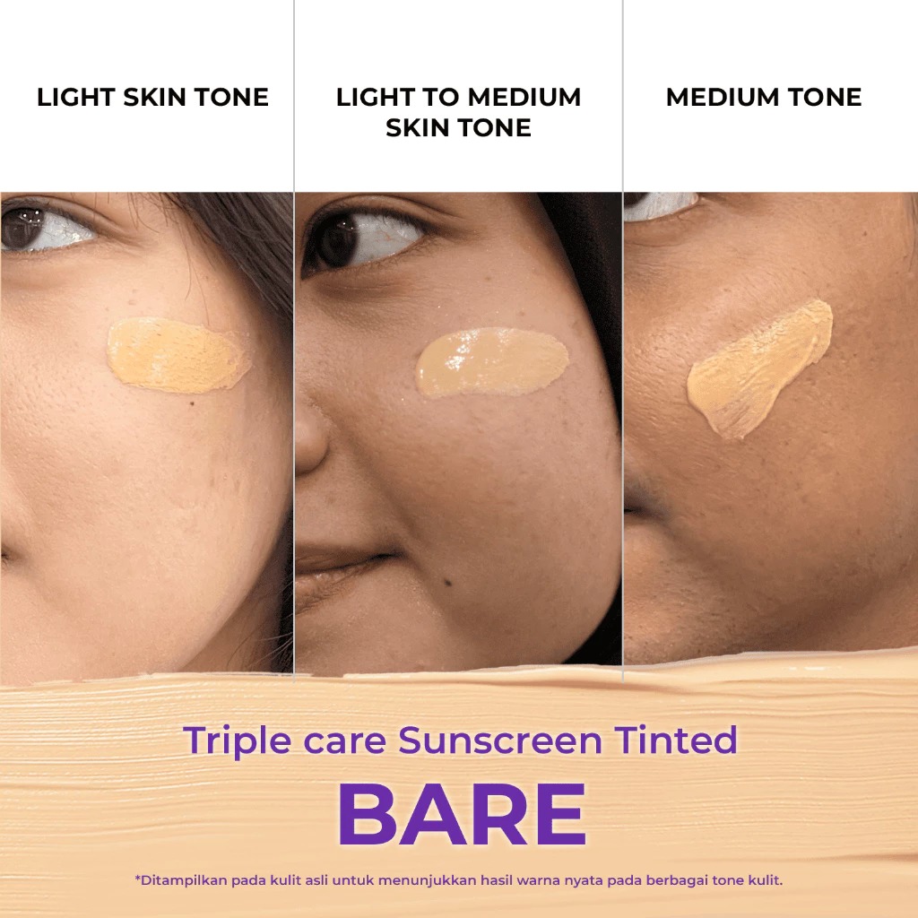Facetology Triple Care Tinted Sunscreen SPF50 PA++++ 40ml - BARE