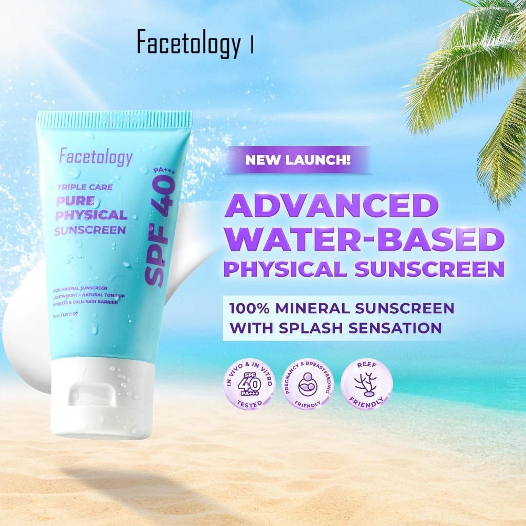 Facetology Triple Care Pure Physical Sunscreen SPF40 PA+++ 30ml