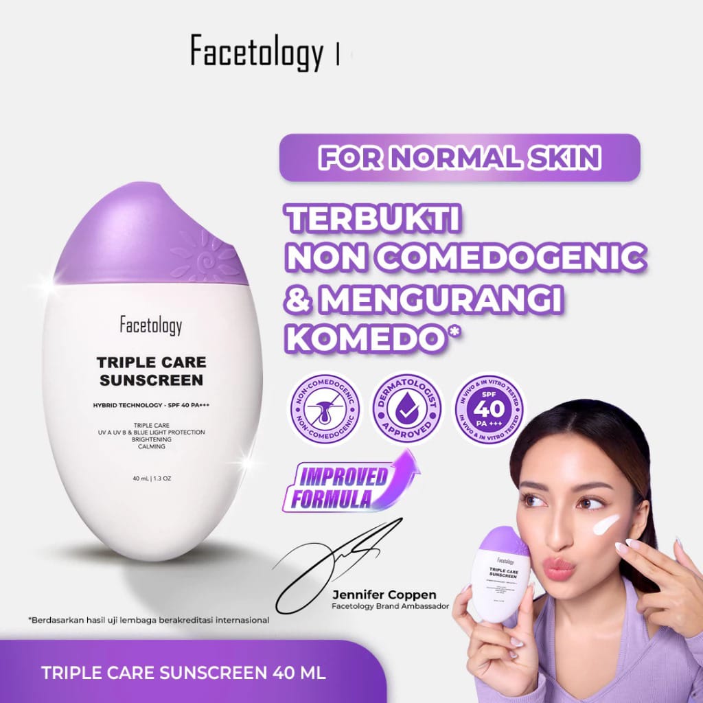 (PAKET HEMAT 3in1) Facetology Combo Ramadan (Sunscreen, Moisturizer, Micellar Water)