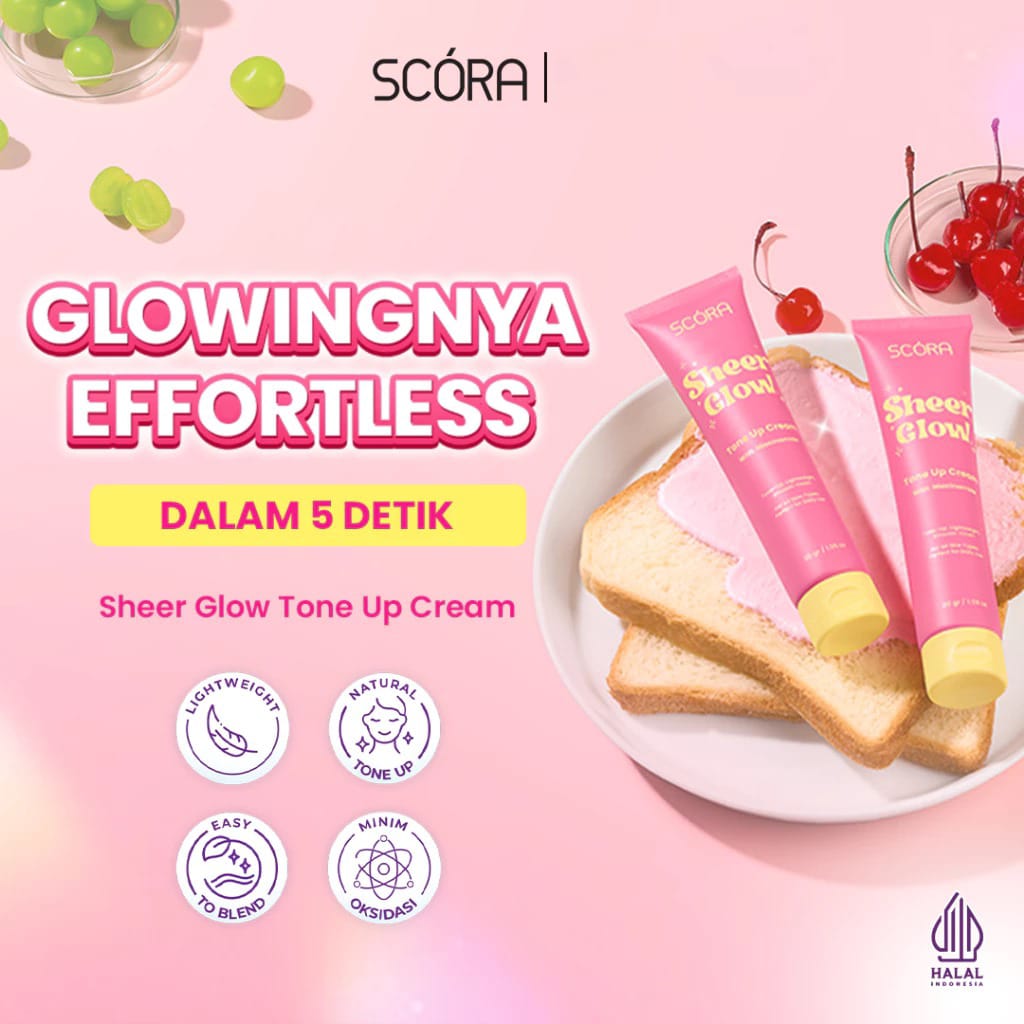 (PAKET HEMAT 3in1) Scora Combo Ramadan (Tone Up Cream, Sunscreen, Moisturizer)