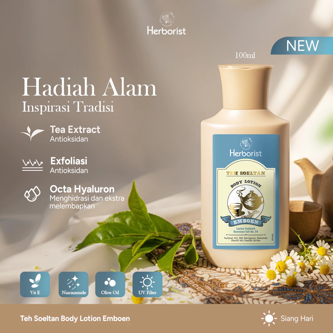 Herborist Teh Soeltan Body Lotion 100ml - Emboen Herborist Teh Soeltan Body Lotion 100ml - Emboen