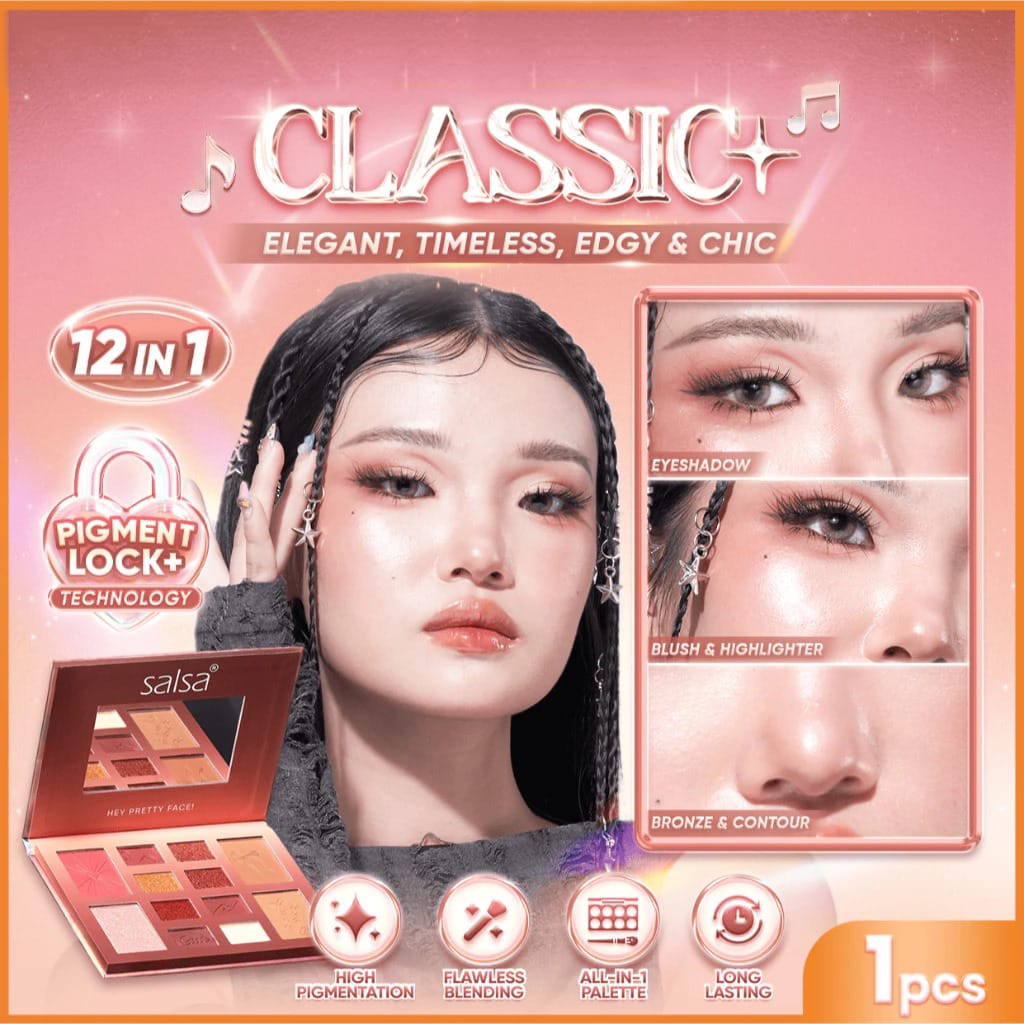 Salsa Rhapsody Pro Palette - CLASSIC (Eyeshadow, Contour, Blush On, Highlighter)
