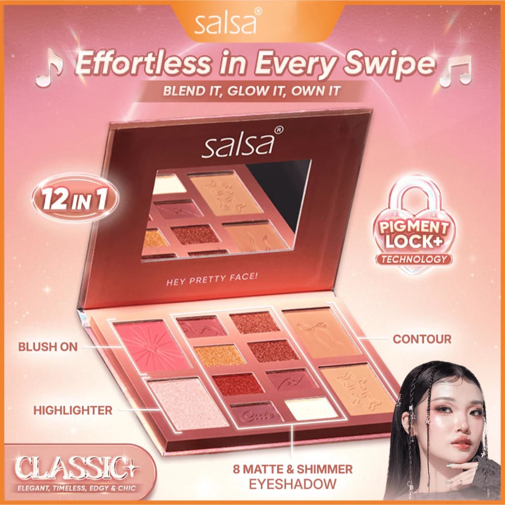 Salsa Rhapsody Pro Palette - CLASSIC (Eyeshadow, Contour, Blush On, Highlighter)