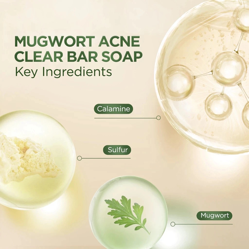 Acnaway Mugwort Acne Clear Bar Soap 100gr
