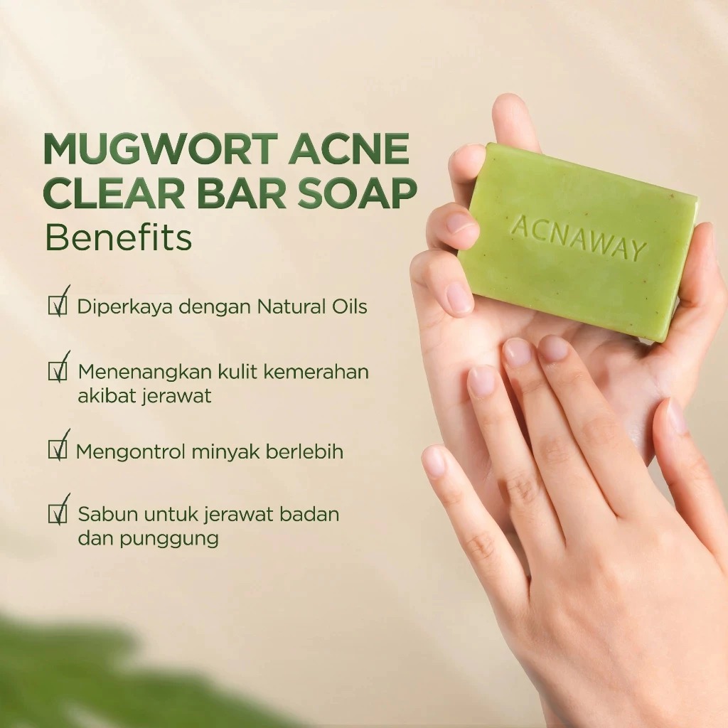 Acnaway Mugwort Acne Clear Bar Soap 100gr