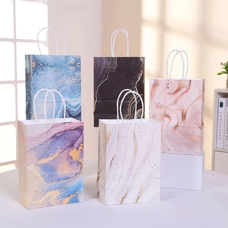 Paperbag Motif Marble Aesthetic 15x8x21cm (Tas Belanja Hadiah, Hampers dan Souvenir)