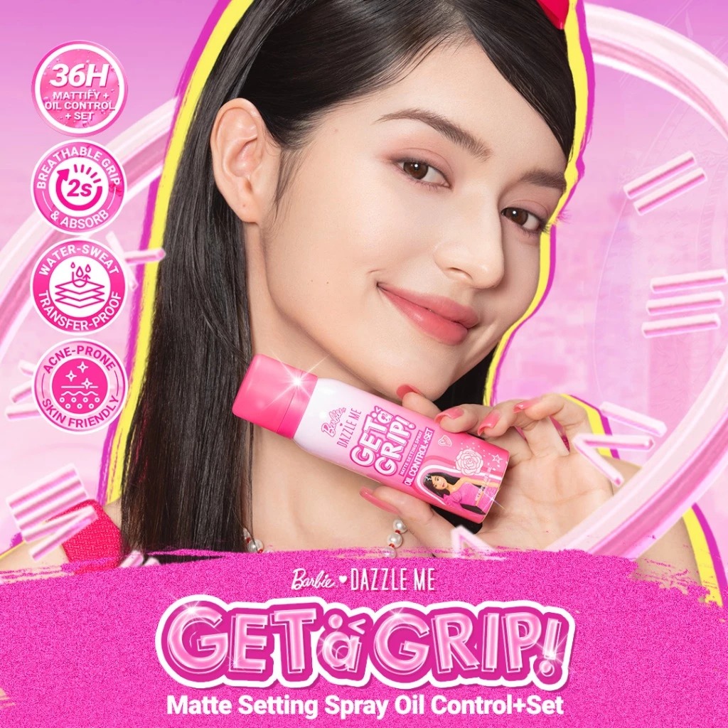 Dazzle Me X Barbie Get a Grip! Matte Setting Spray Oil Control + Set 50ml