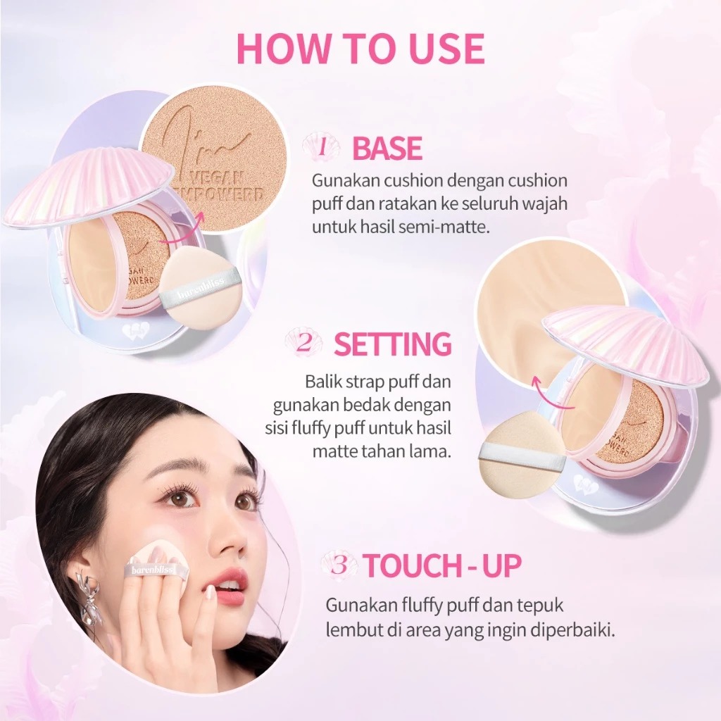 BNB Barenbliss Bloomvegan Better Me 2in1 - LW2 Daisy (Cushion SPF35 PA+++ 8gr & Powder SPF20 PA+++ 4gr)