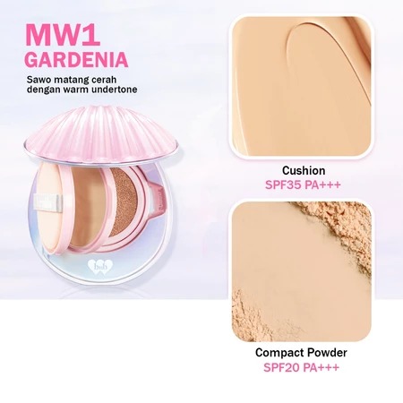 BNB Barenbliss Bloomvegan Better Me 2in1 - MW1 Gardenia (Cushion SPF35 PA+++ 8gr & Powder SPF20 PA+++ 4gr)