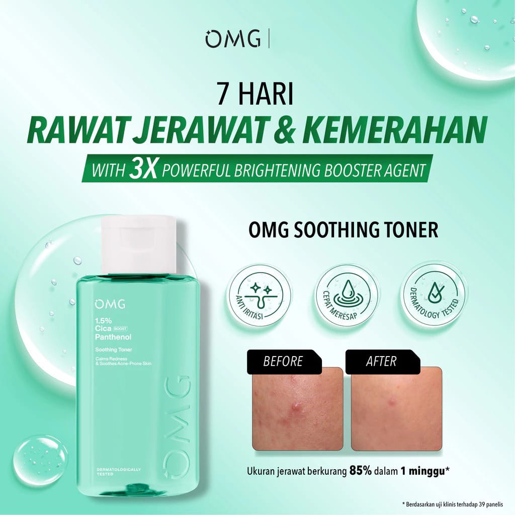 Oh My Glow 1.5% CicaBoost Panthenol Soothing Toner 75ml (OMG)