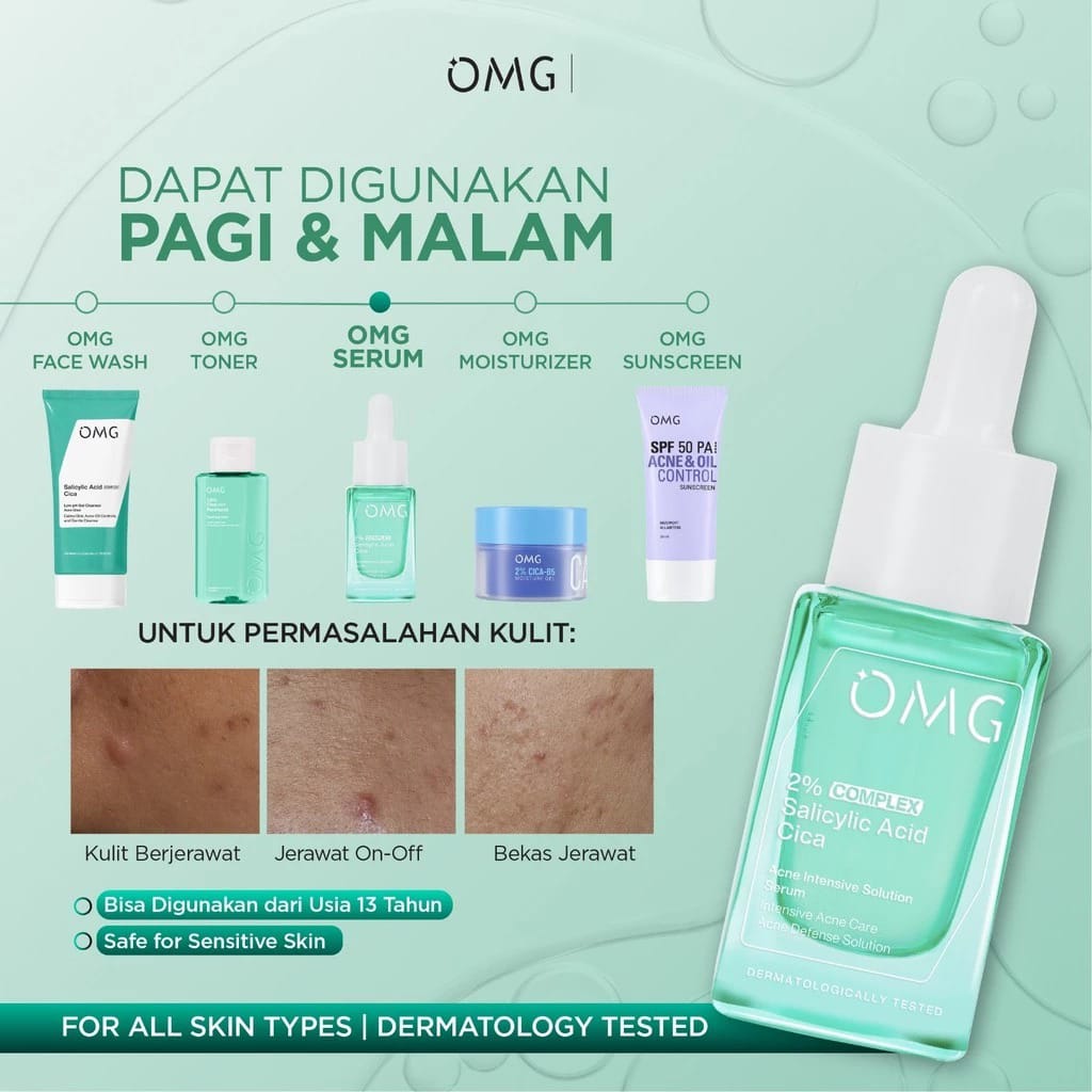 Oh My Glow Serum 17ml - 2% Salicylic Complex Acid Acne Intensive Solution Serum (OMG)