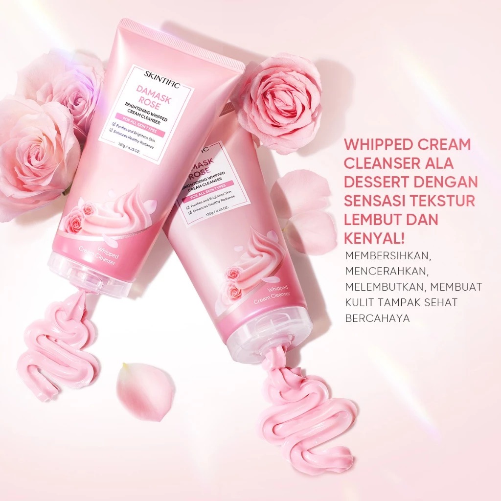 Skintific Damask Rose Brightening Whipped Cream Cleanser 120gr