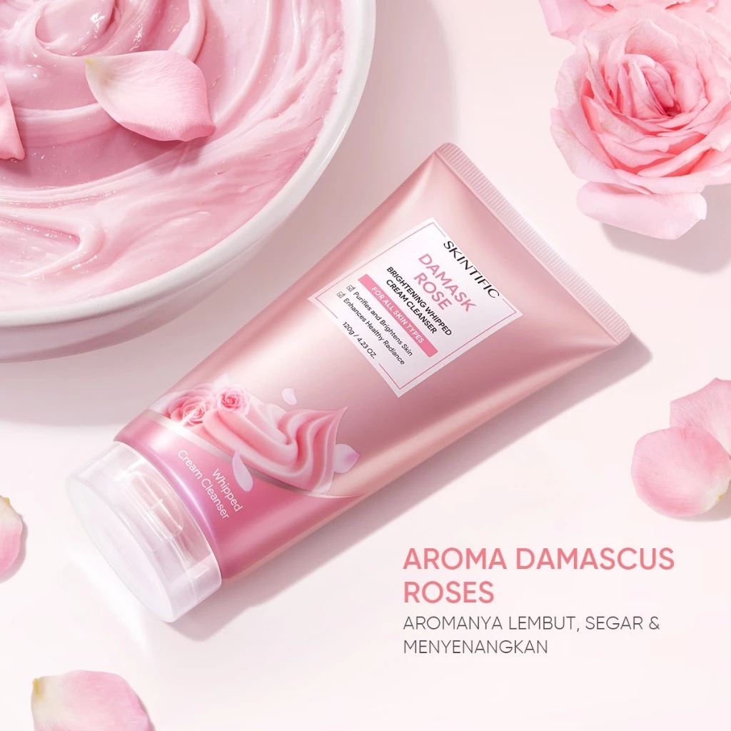 Skintific Damask Rose Brightening Whipped Cream Cleanser 120gr