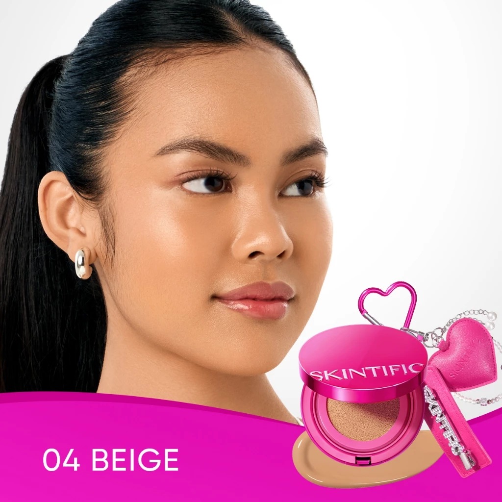 Skintific Cover Glow Perfect Pink Cushion 11gr  - 04 Beige (with Special Edition Keychain)