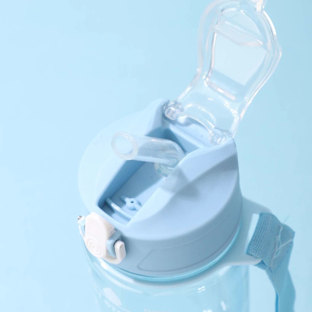 Botol Minum Minecraft 750ml - BIRU (Free Sedotan + Strap)