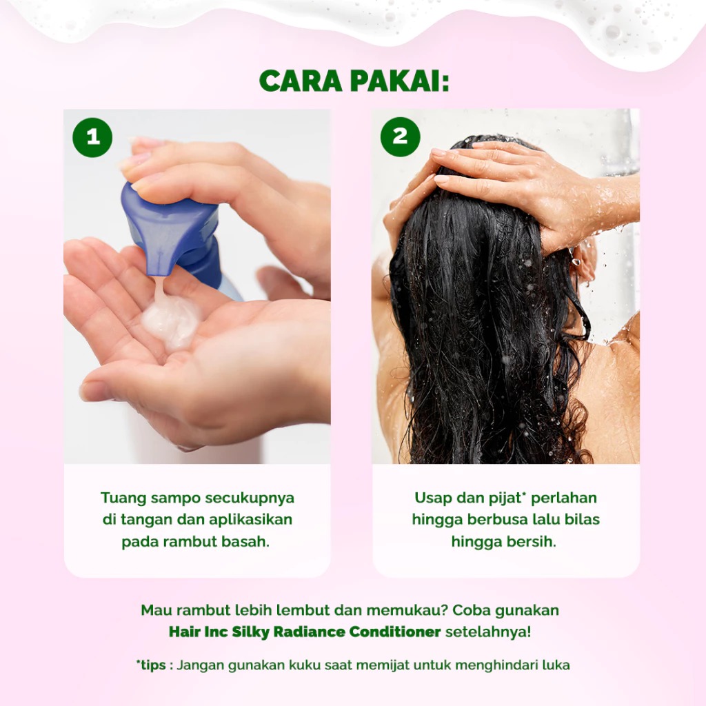 Hair Inc Silky Radiance Shampoo 320ml (Rambut Lembut & Berkilau)