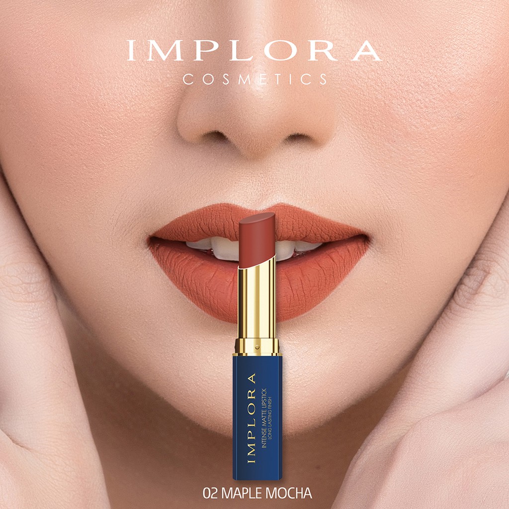 (Isi 12) Implora Intense Matte Lipstick 3.5gr - 02 Maple Mocha