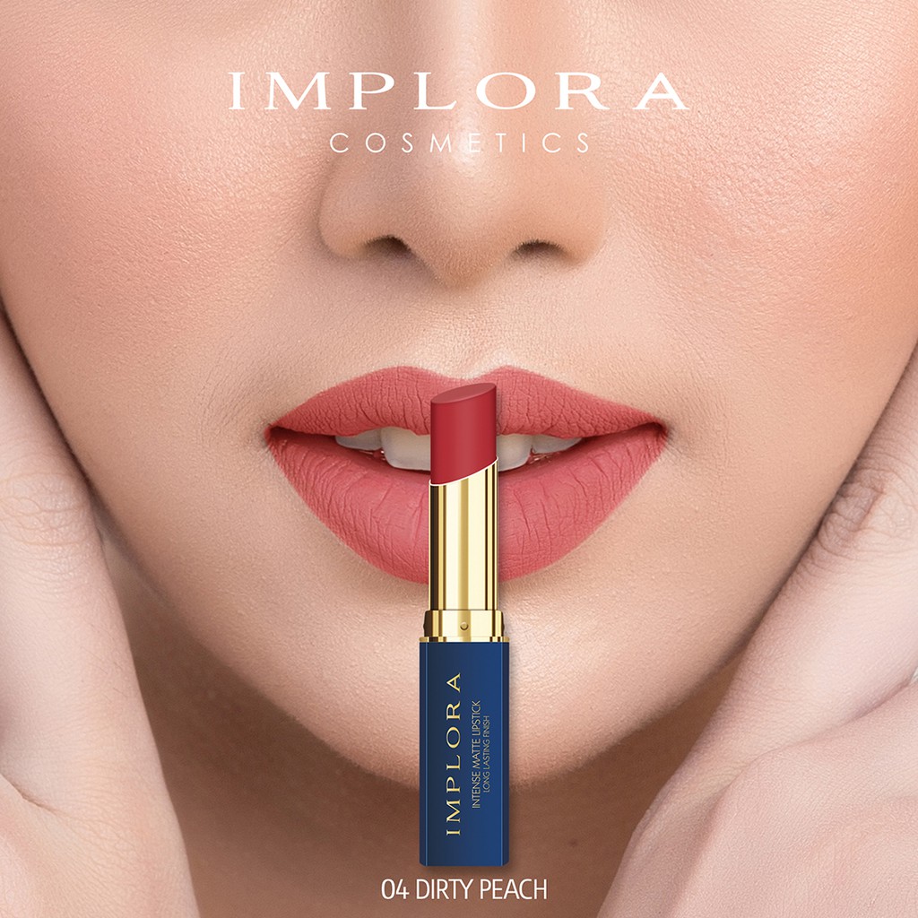 (Isi 12) Implora Intense Matte Lipstick 3.5gr - 04 Dirty Peach