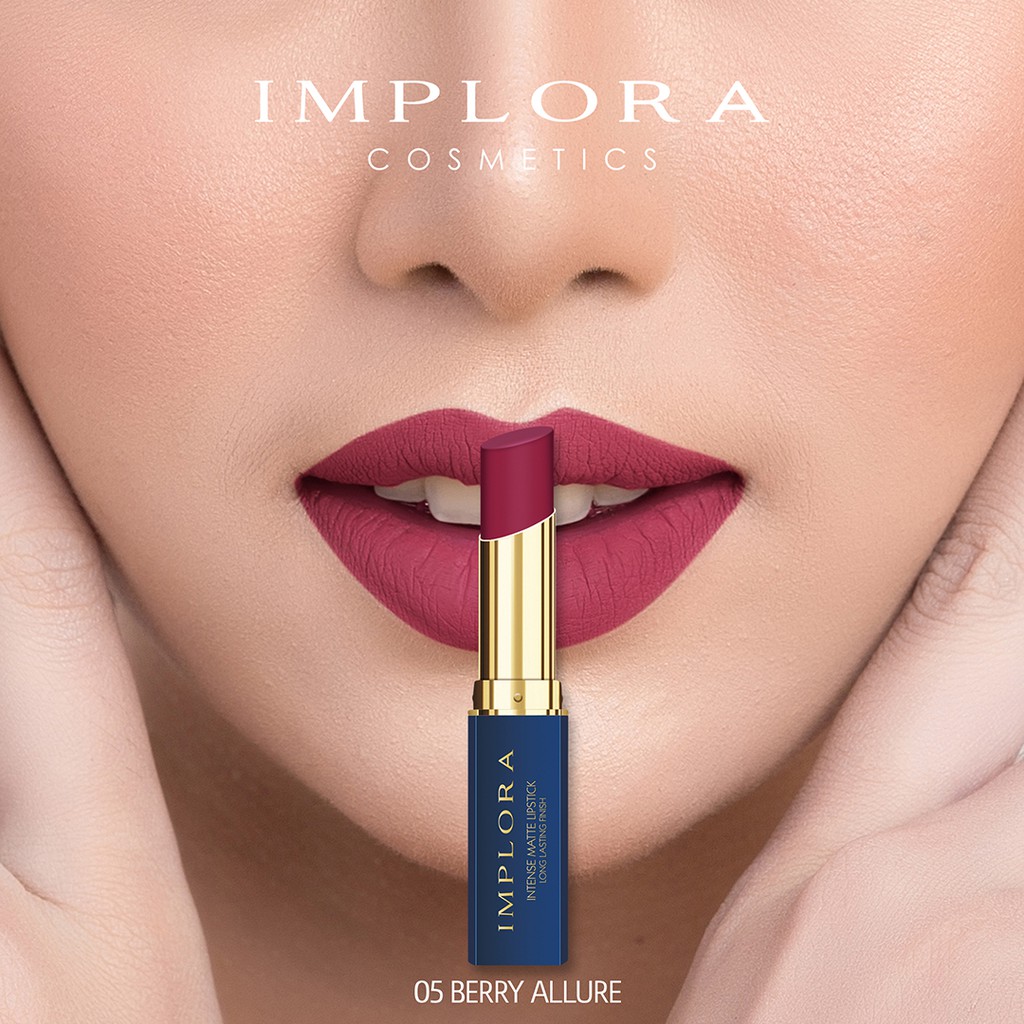 (Isi 12) Implora Intense Matte Lipstick 3.5gr - 05 Berry Allure
