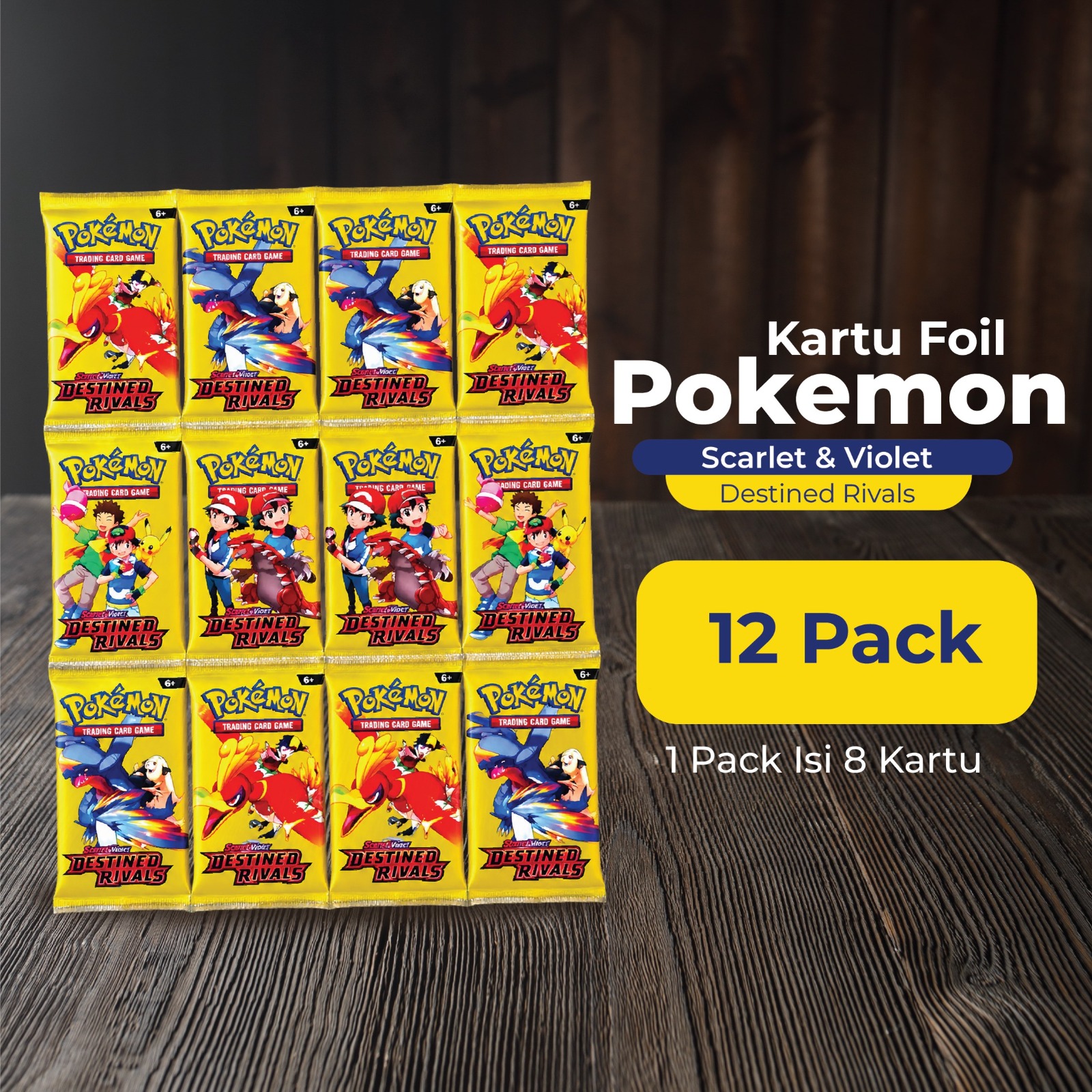 (Isi 12) Kartu Foil Pokemon Scarlet & Violet - Destined Rivals (Trading Card Game)