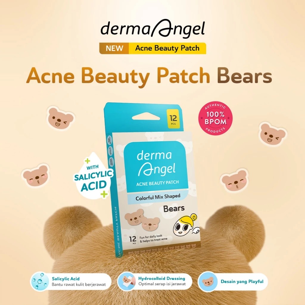 Derma Angel Acne Beauty Patch Colorful Mix Shaped 12s - Bears