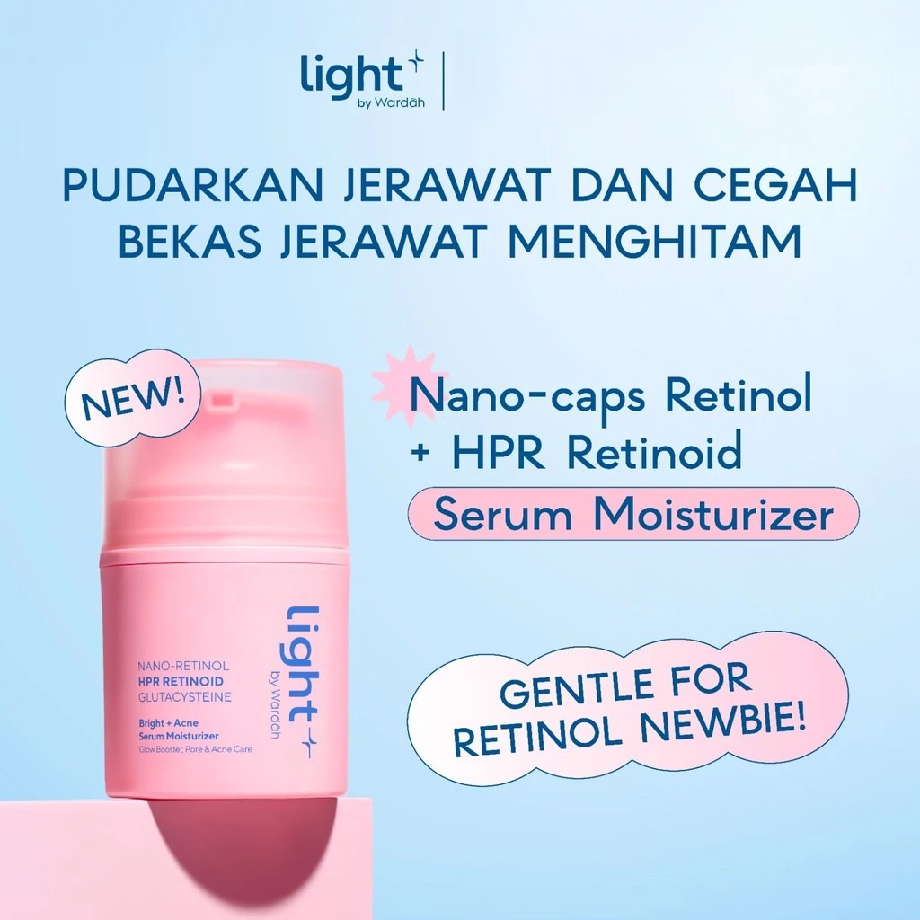 Wardah Light+ Serum Moisturizer 28gr - (HPR Retinoid Bright + Acne) Wardah Light+ Serum Moisturizer 28gr - (HPR Retinoid Bright + Acne)