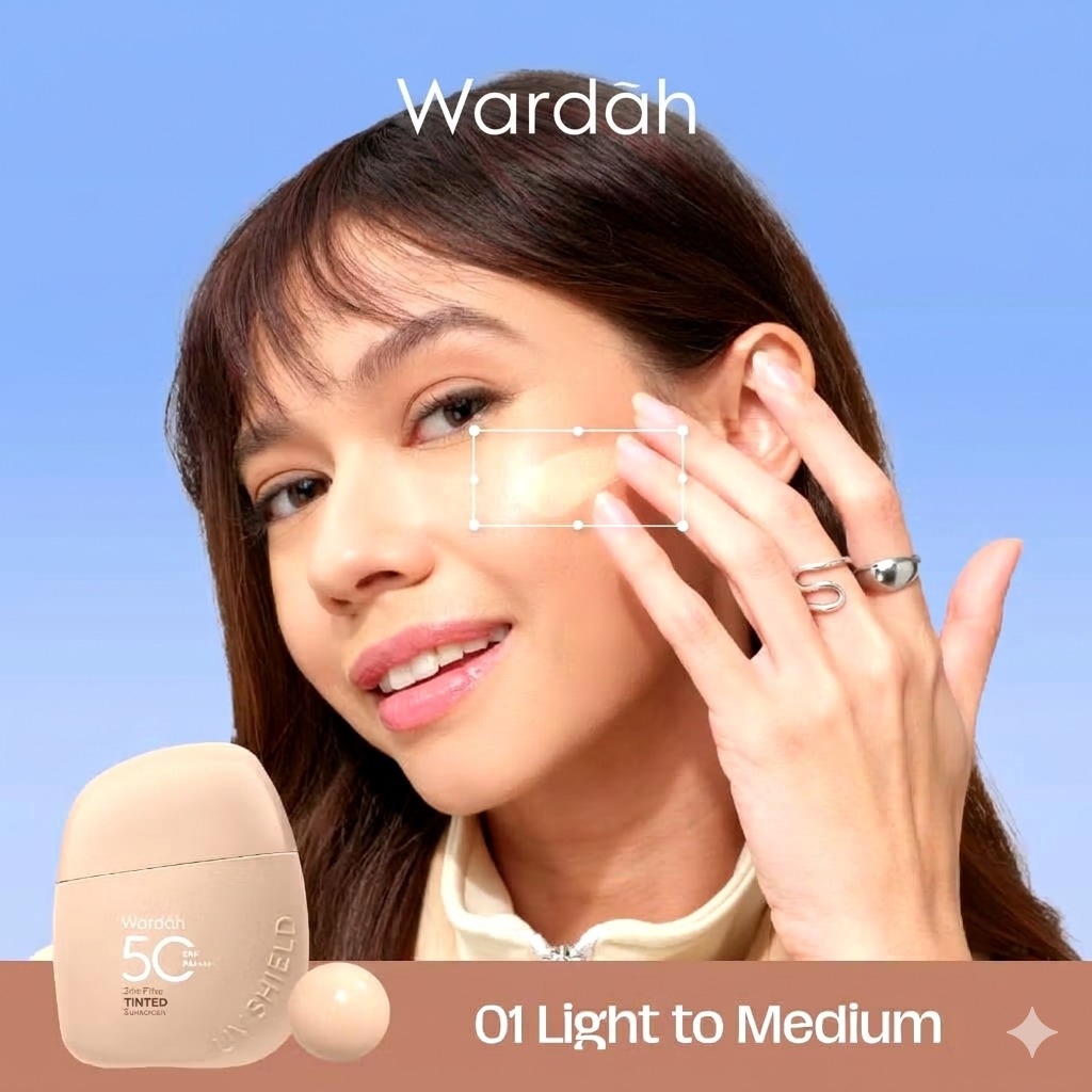 Wardah UV Shield Tinted Sunscreen SPF50 PA++++ 30ml - 01 Light to Medium
