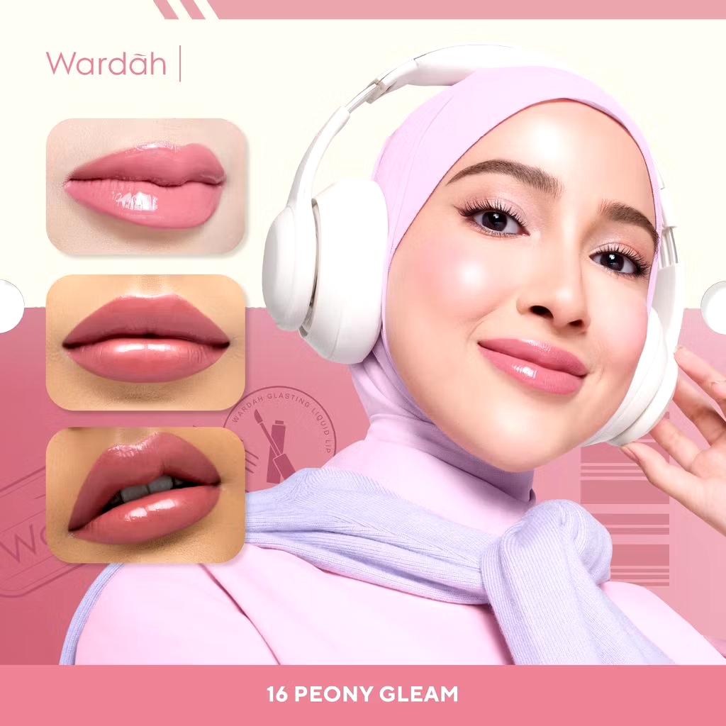 Wardah Glasting Liquid Lip 3.5gr (Lip Cream Transferproof) - 16 Peony Gleam