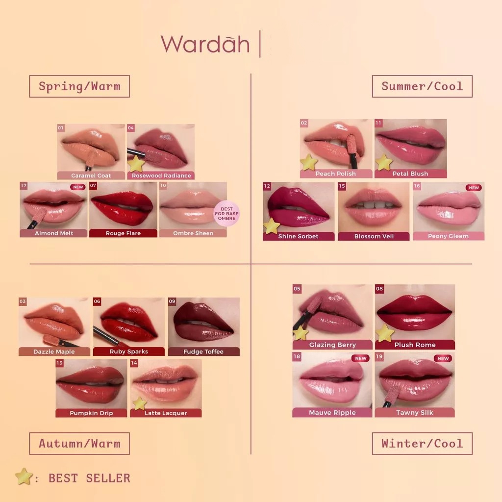 Wardah Glasting Liquid Lip 3.5gr (Lip Cream Transferproof) - 16 Peony Gleam