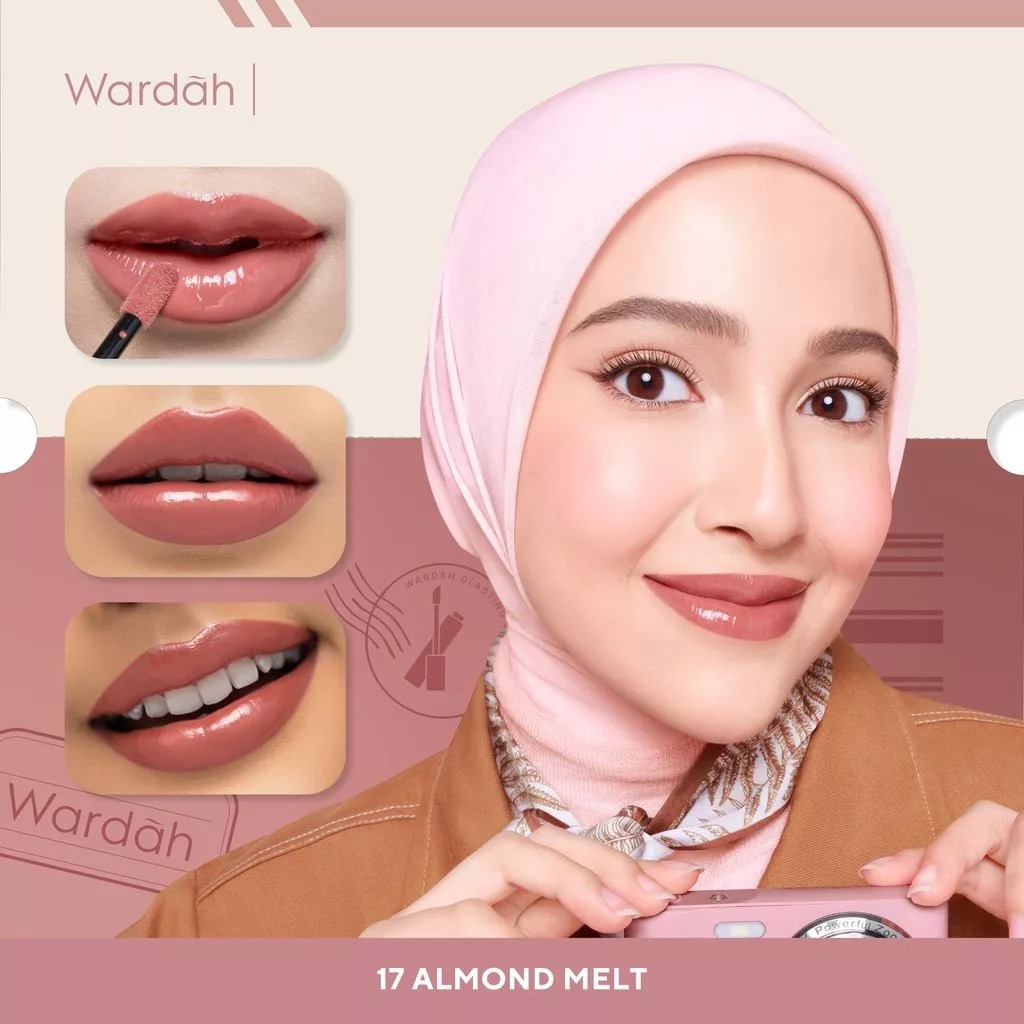 Wardah Glasting Liquid Lip 3.5gr (Lip Cream Transferproof) - 17 Almond Melt