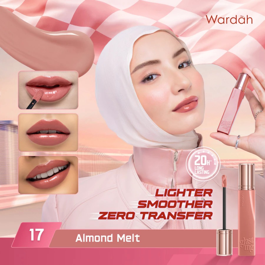 Wardah Glasting Liquid Lip 3.5gr (Lip Cream Transferproof) - 17 Almond Melt Wardah Glasting Liquid Lip 3.5gr (Lip Cream Transferproof) - 17 Almond Melt