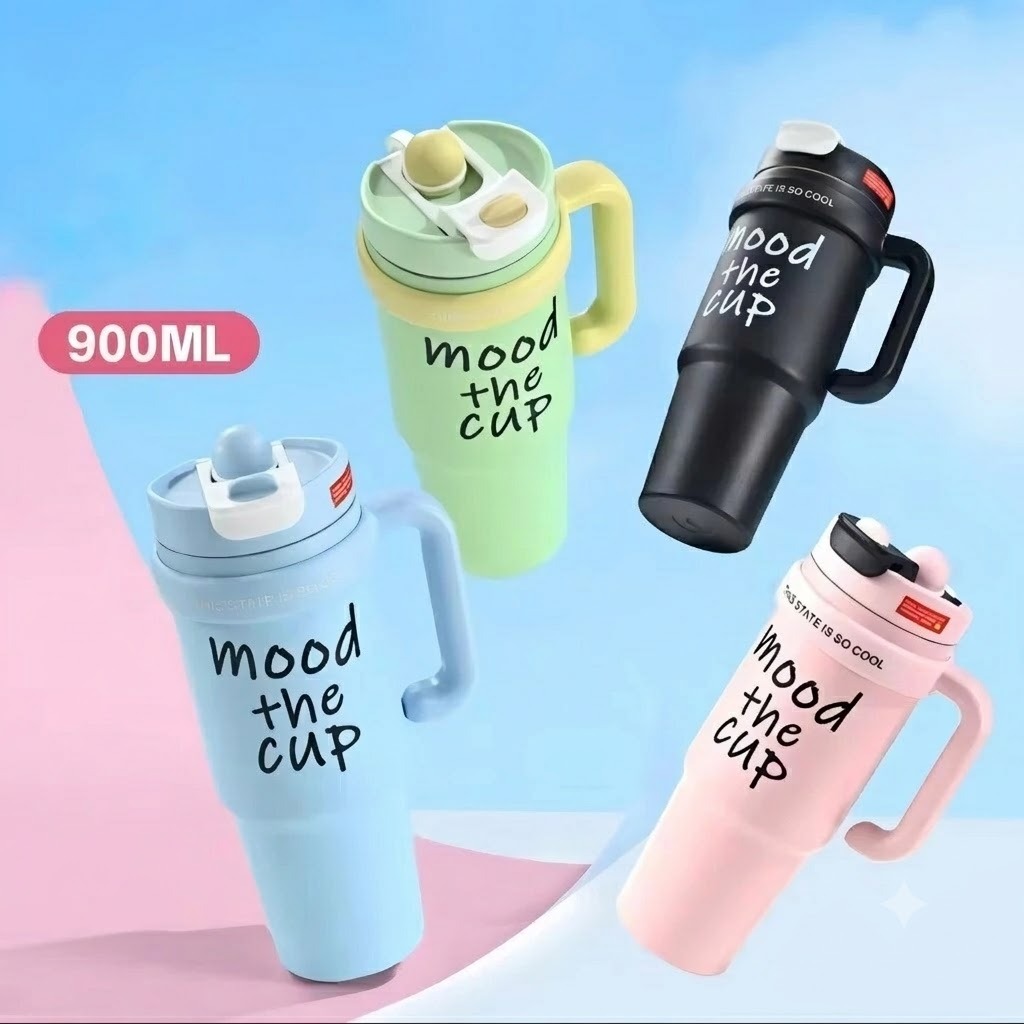 Tumbler Stainless Steel Mood The Cup 900ml (HZ-085) - (Free Sedotan)