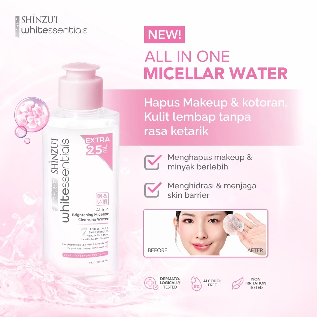 Shinzui Whitessentials Brightening Micellar Cleansing Water 125+25ml