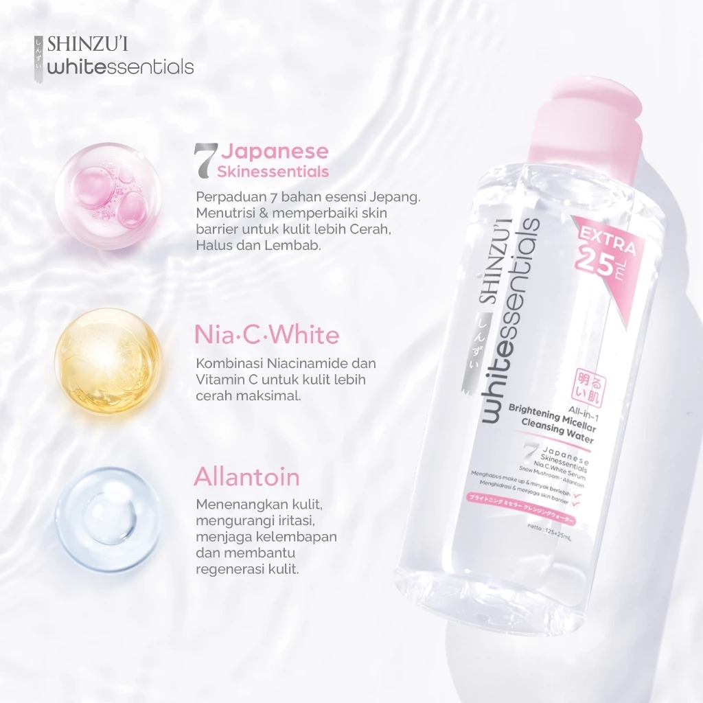 Shinzui Whitessentials Brightening Micellar Cleansing Water 125+25ml