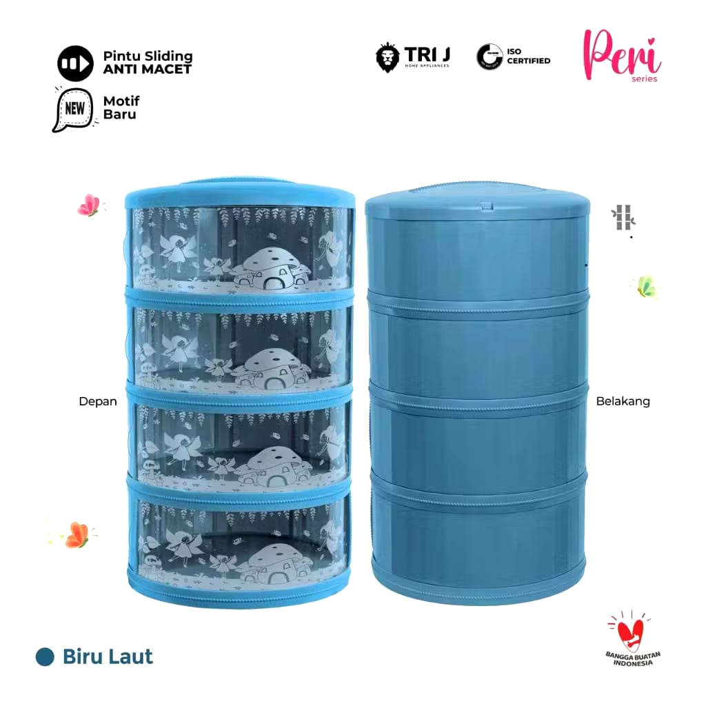 TRI J - Food Storage 4 Susun - BIRU LAUT (Tudung Saji Susun 4 Layer) TRI J - Food Storage 4 Susun - BIRU LAUT (Tudung Saji Susun 4 Layer)