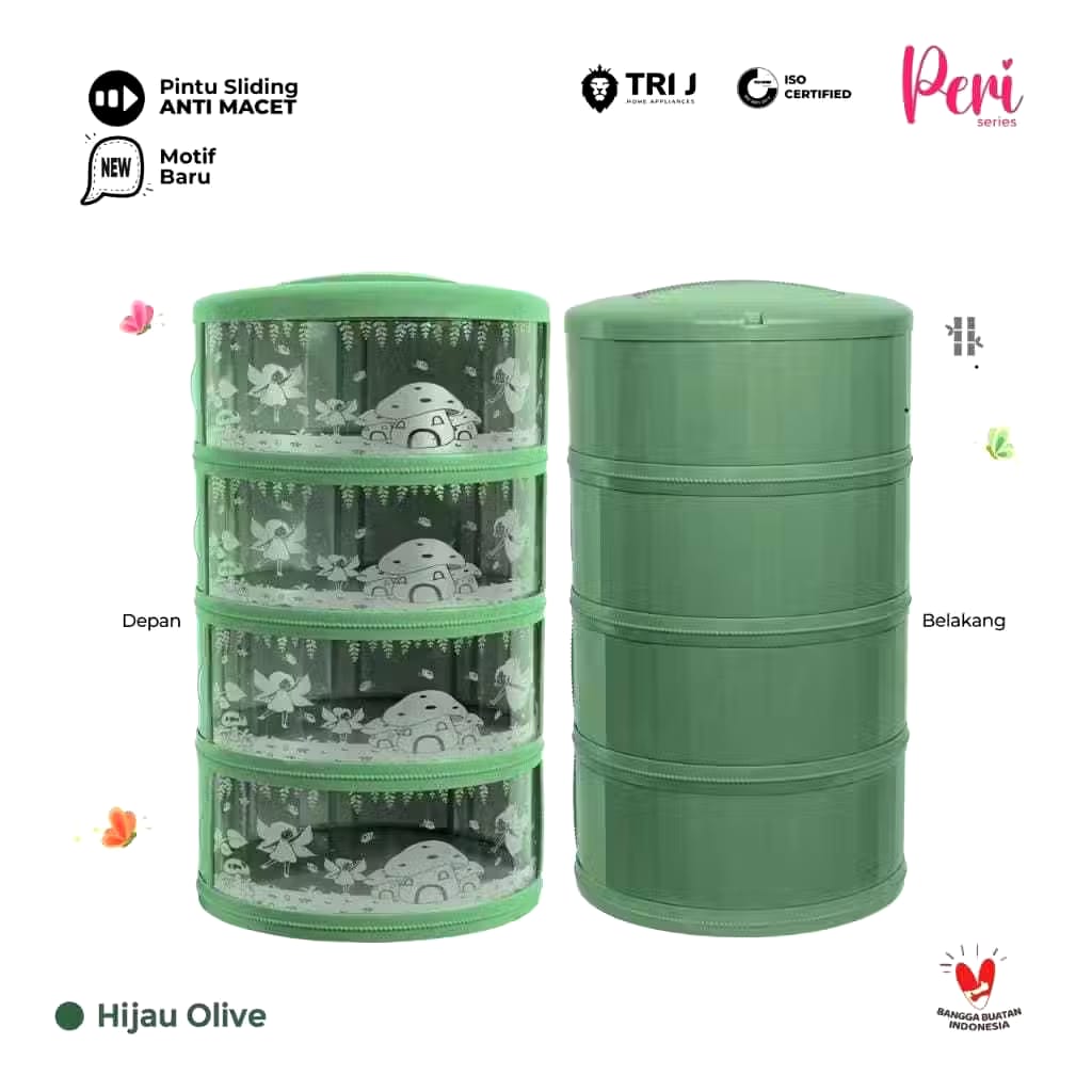 TRI J - Food Storage 4 Susun - HIJAU OLIVE (Tudung Saji Susun 4 Layer) TRI J - Food Storage 4 Susun - HIJAU OLIVE (Tudung Saji Susun 4 Layer)