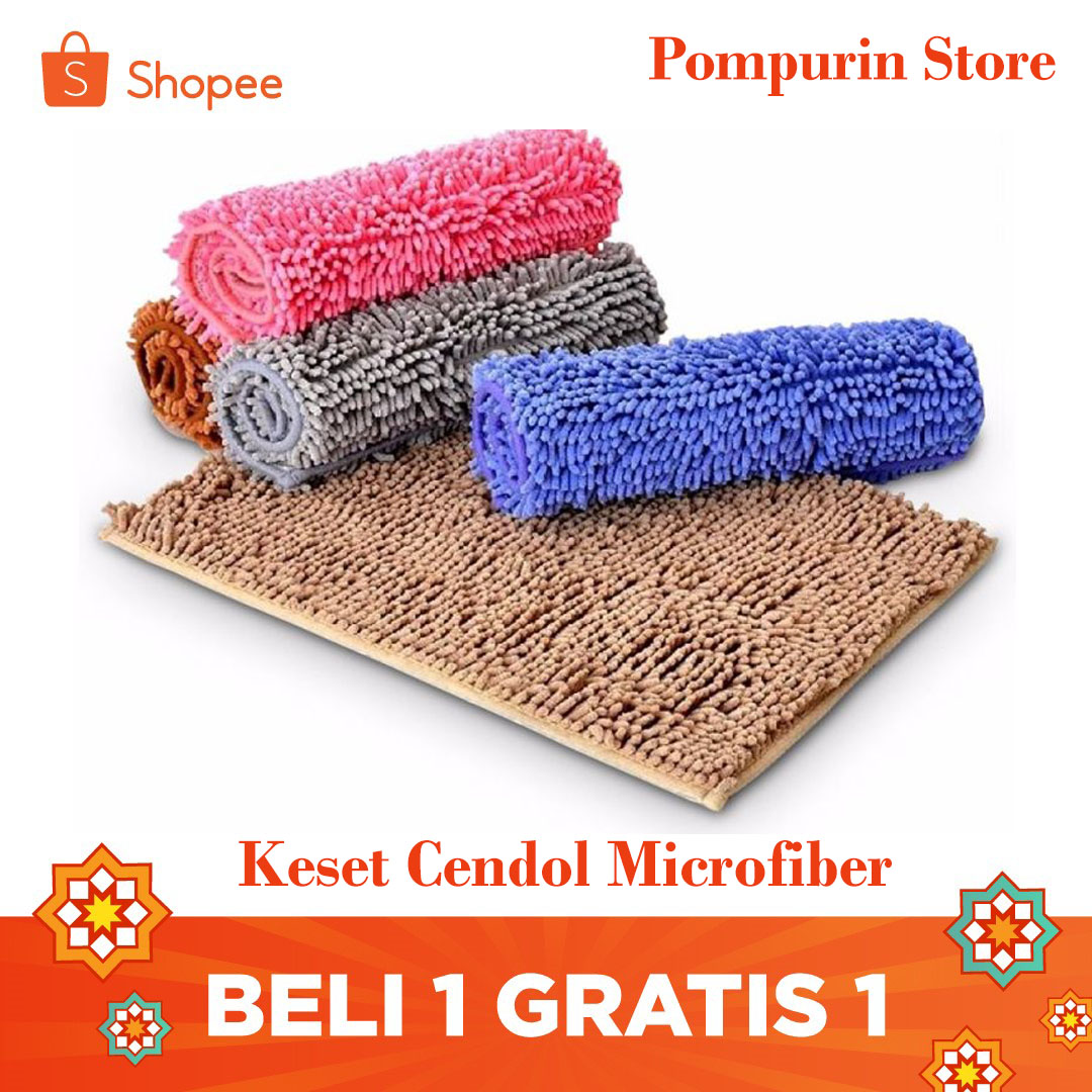 (Buy 1 Free 1) Keset Cendol Microfiber 38x58cm Ukuran Medium