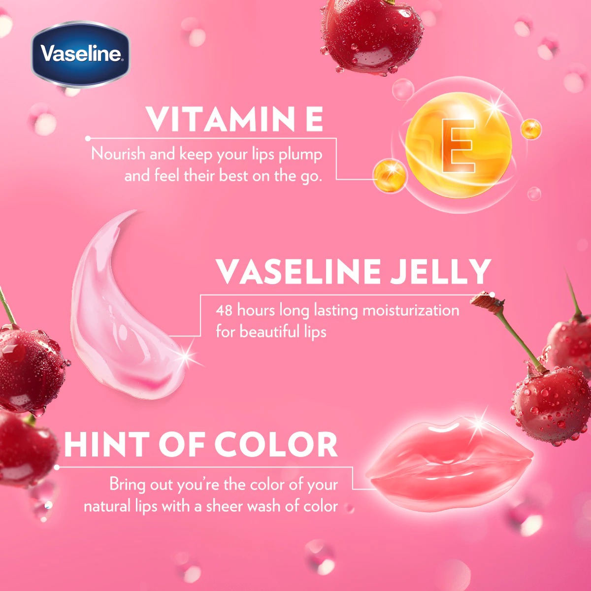 Vaseline Lip Care 4.8gr - Cherry Blush (Lip Balm Stick)