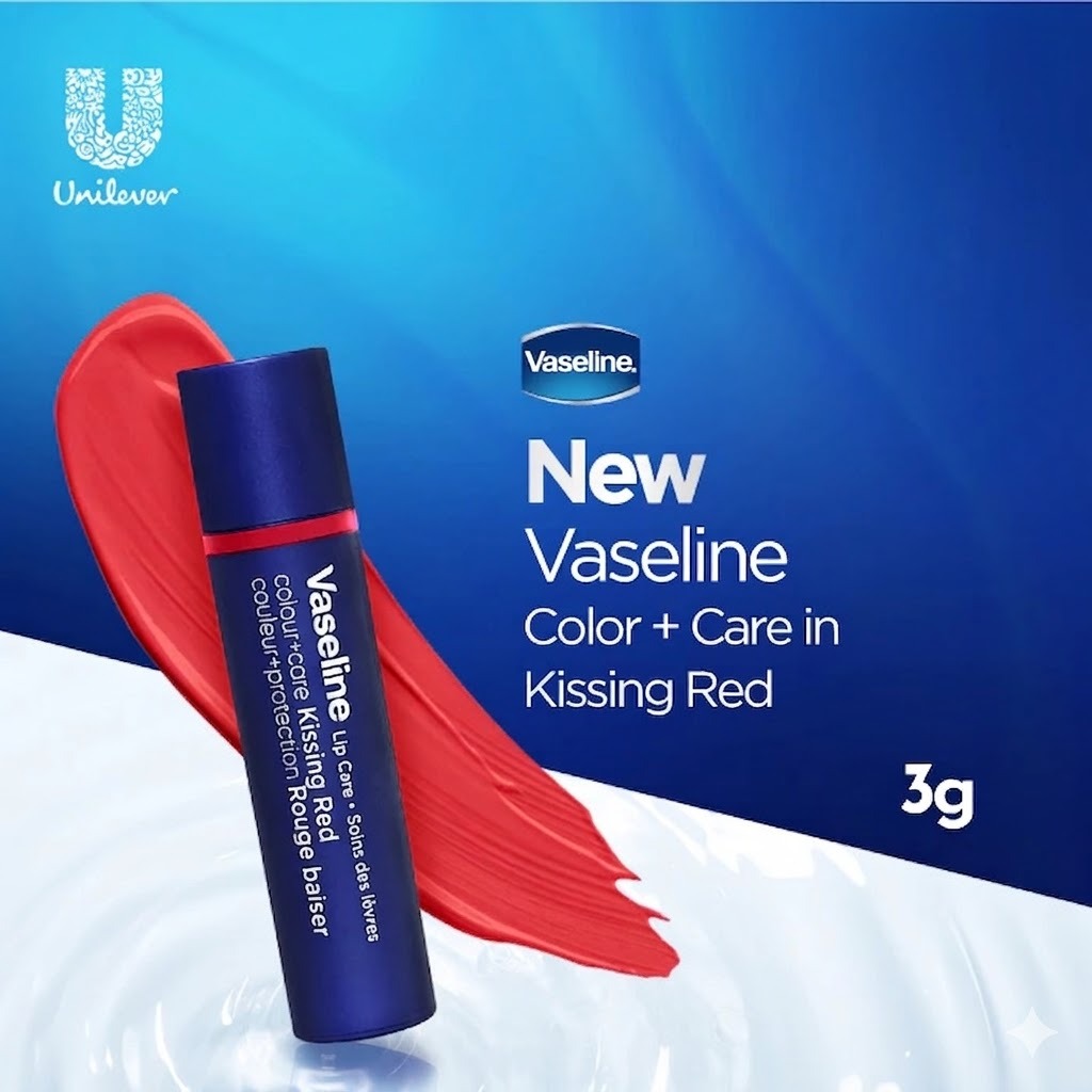 Vaseline Lip Care Colour+Care 3gr - Kissing Red (Lip Colour Stick)