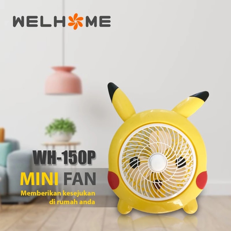 Welhome Kipas Angin Listrik Karakter - Pikacu (WH-150P)