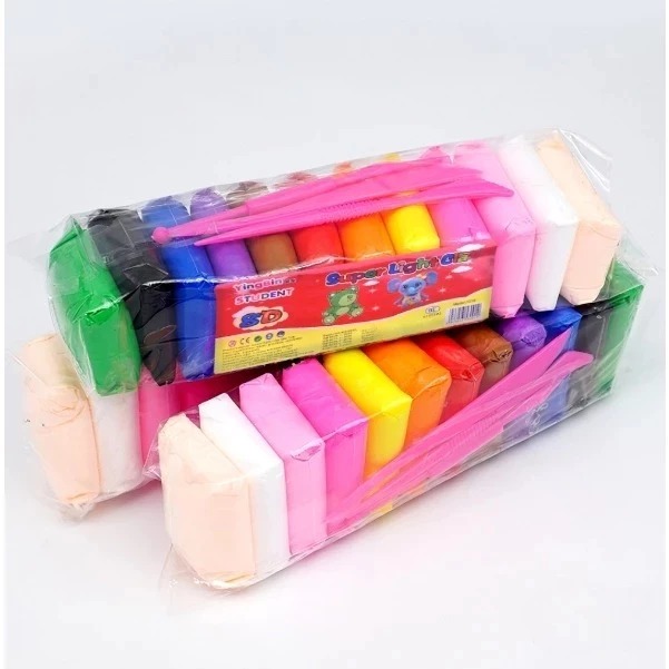 Mainan Edukasi Anak Super Light Clay 7gr (Mainan Plastisin 12 Warna)