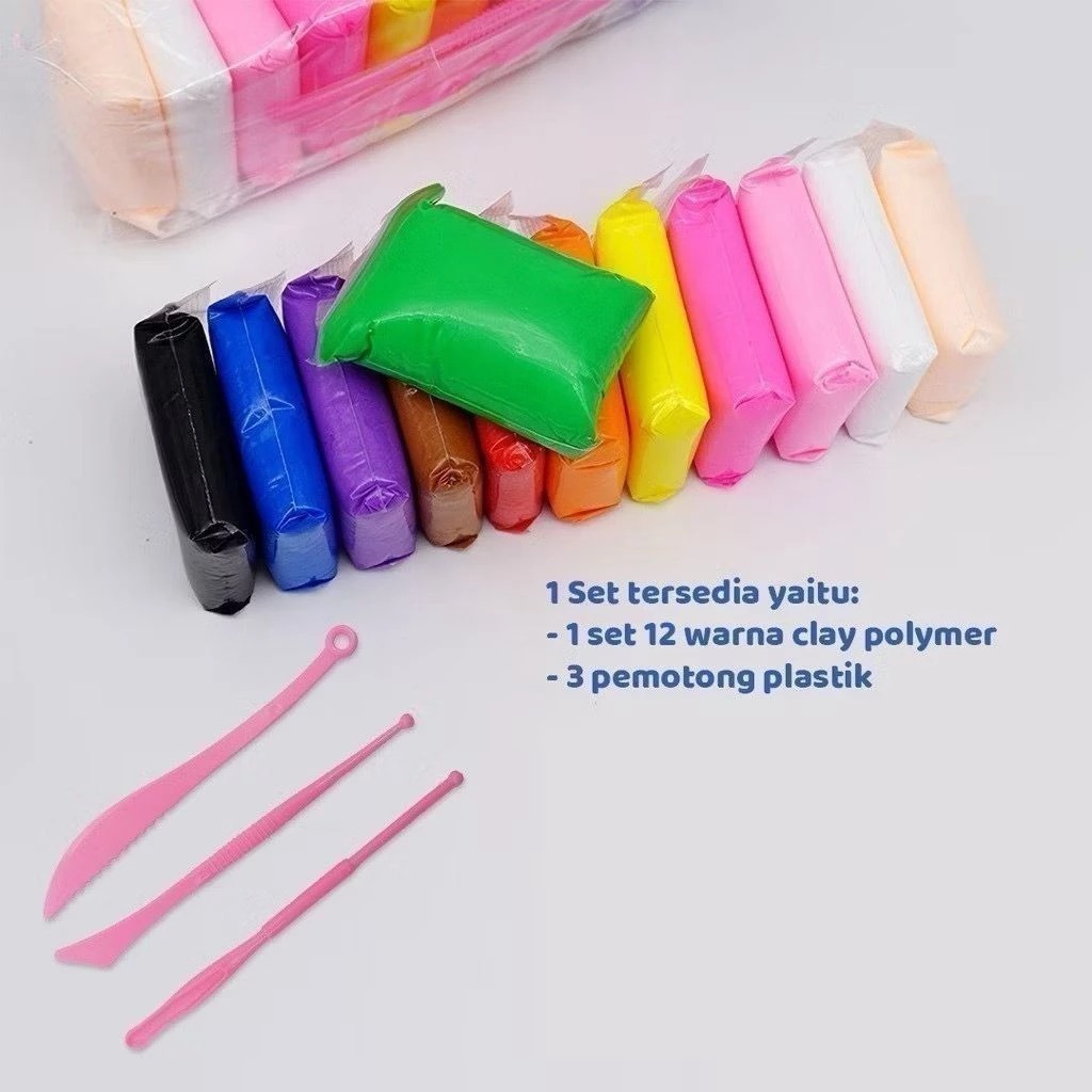 Mainan Edukasi Anak Super Light Clay 7gr (Mainan Plastisin 12 Warna)