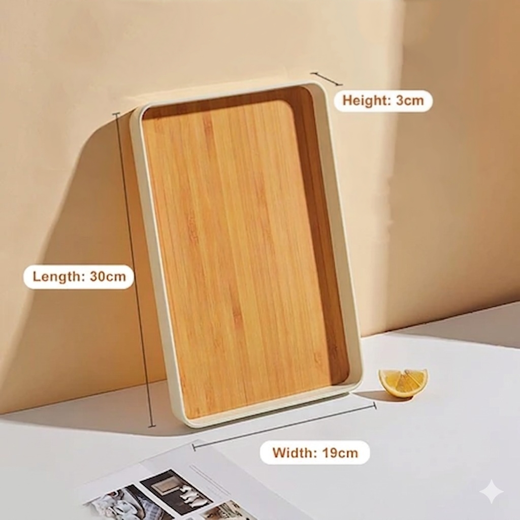 Nampan Kayu Aesthetic 19x30x3cm (Tatakan Dapur Serbaguna)